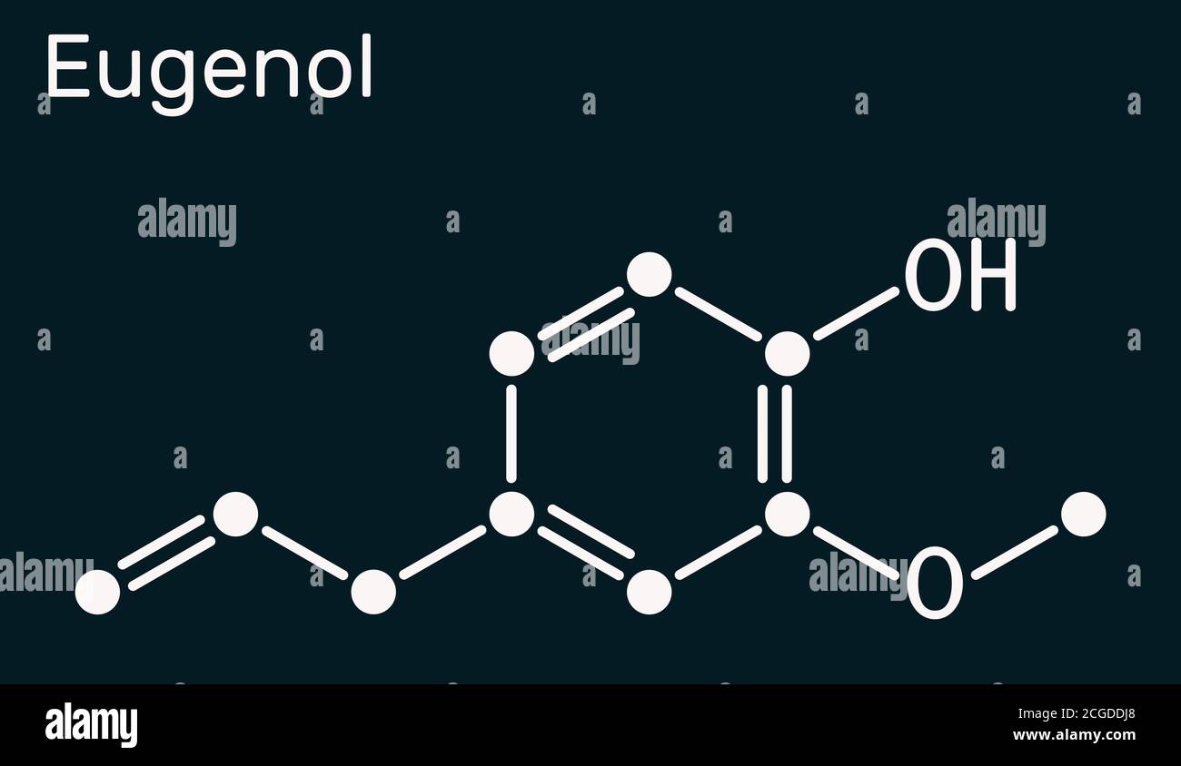 Eugenol, clove essential oil molecule. Is used as flavoring for foods