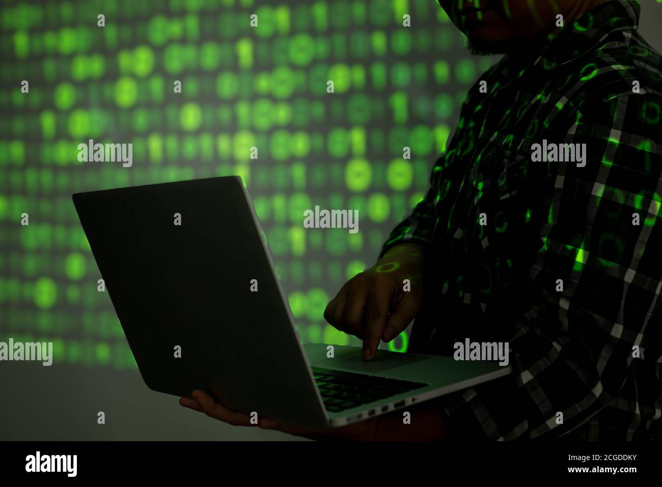 dark web hooded hacker cyber war concept Stock Photo