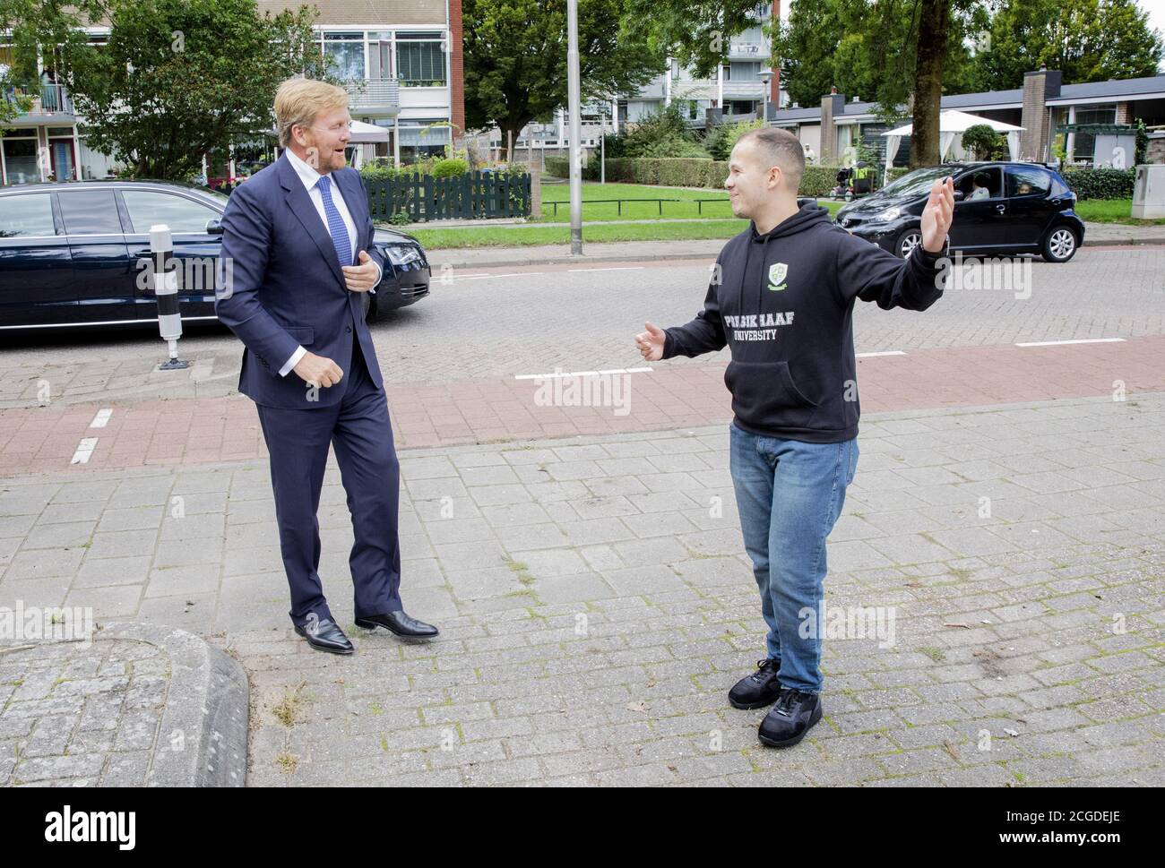 King Willem-Alexander of The Netherlands in Arnhem, on September 10, 2020,  for a workvisit, at the town hall, a school and the Presikhaaf University,  the theme of the visit is the fight