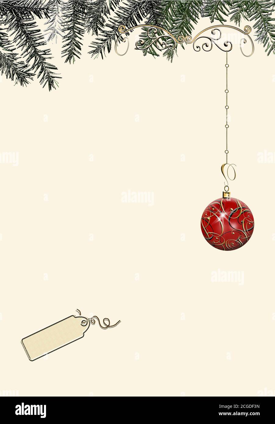 Minimalist elegant Christmas New Year card with red bauble with gold decoration, tag and Xmas fir branches. 3D illustration Stock Photo - Alamy minimalist-elegant-christmas-new-year-card-with-red-bauble-with-gold-decoration-tag-and-xmas-fir-branches-3d-illustration-stock-photo-alamy