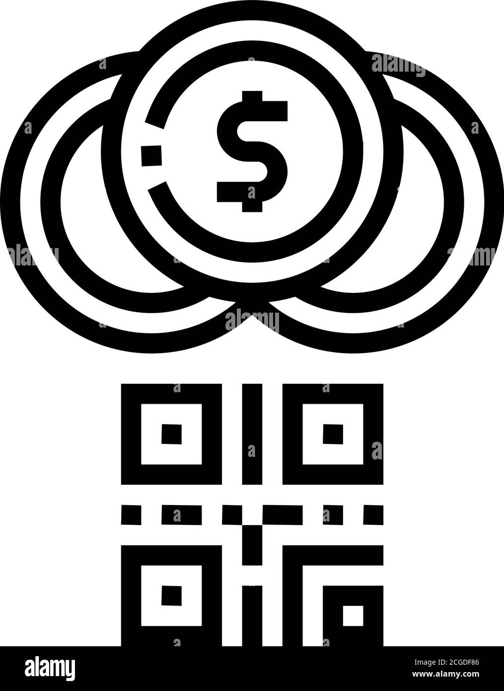 qr code for payment line icon vector isolated illustration Stock Vector ...