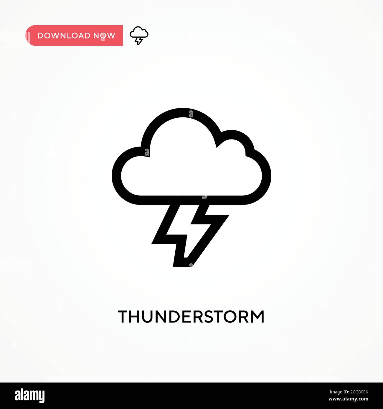 Thunderstorm Simple vector icon. Modern, simple flat vector illustration for web site or mobile app Stock Vector