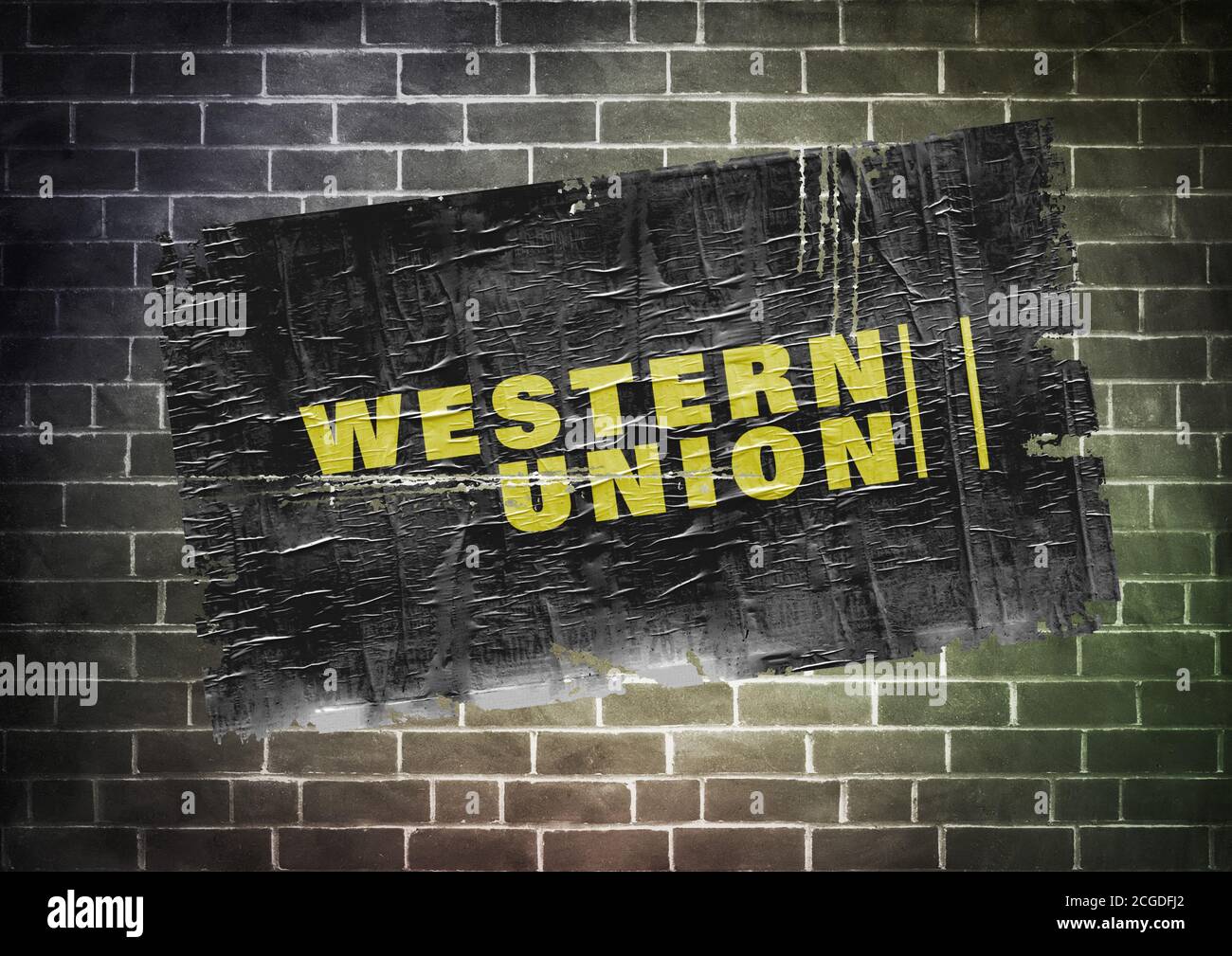 Western Union logo icon poster Stock Photo
