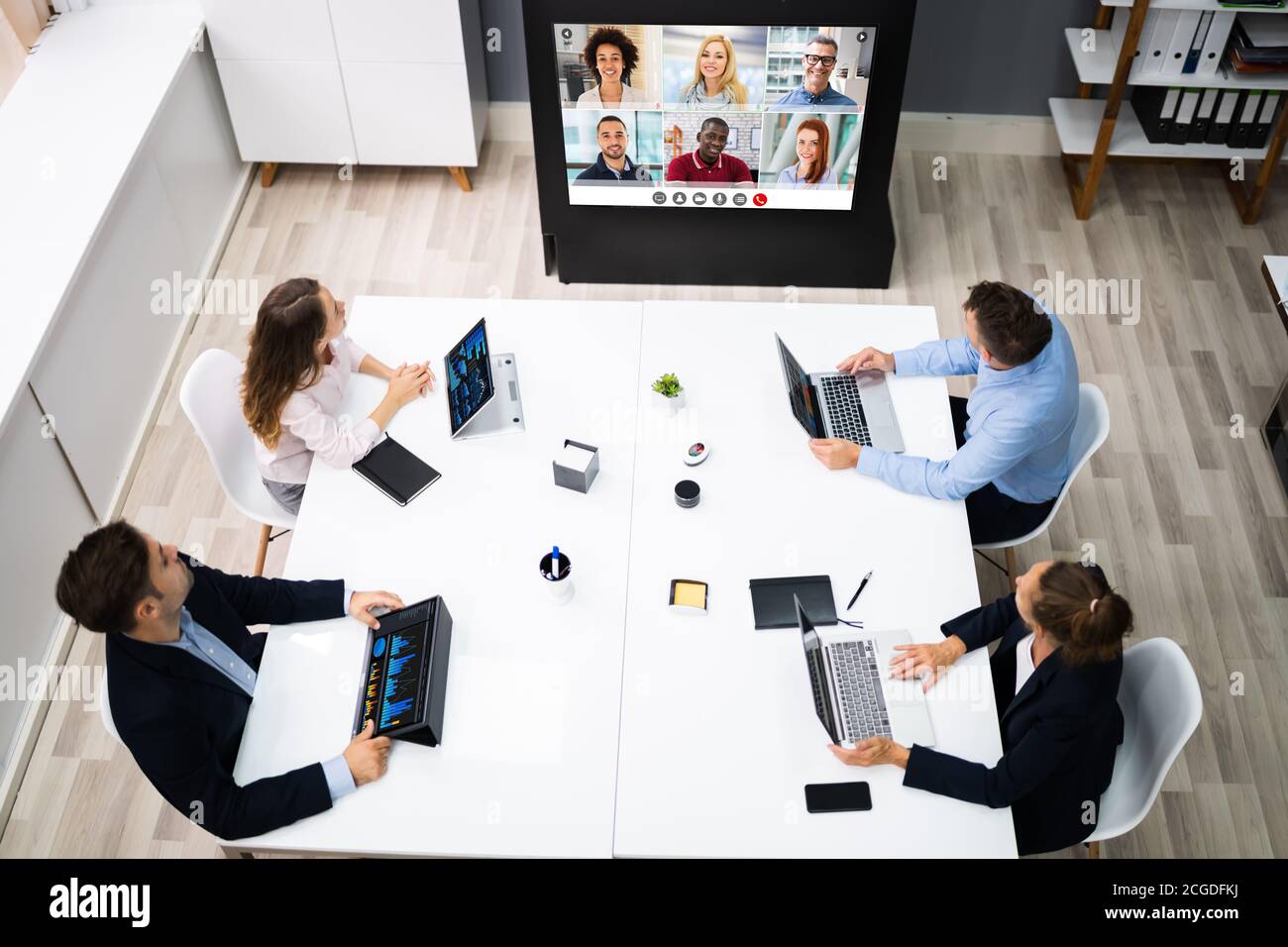 Social Distance Conference Setups Online Video Conference Social Distancing Webinar Business Meeting ...