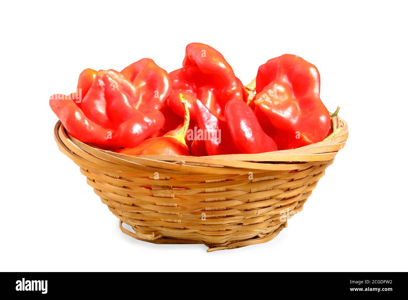 Chili pepper capsicum baccatum isolated on white background Stock Photo