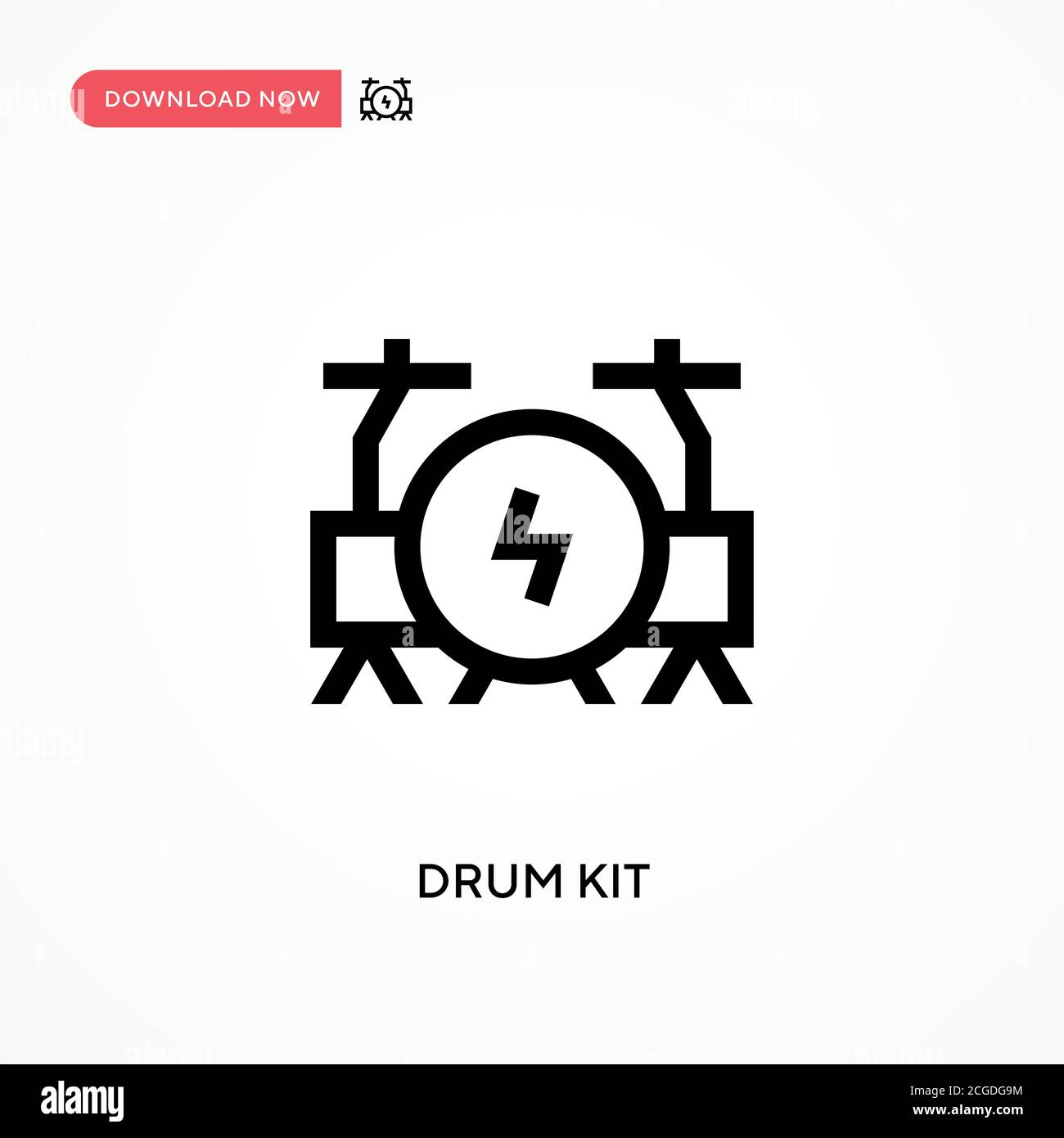 Drum kit Simple vector icon. Modern, simple flat vector illustration ...