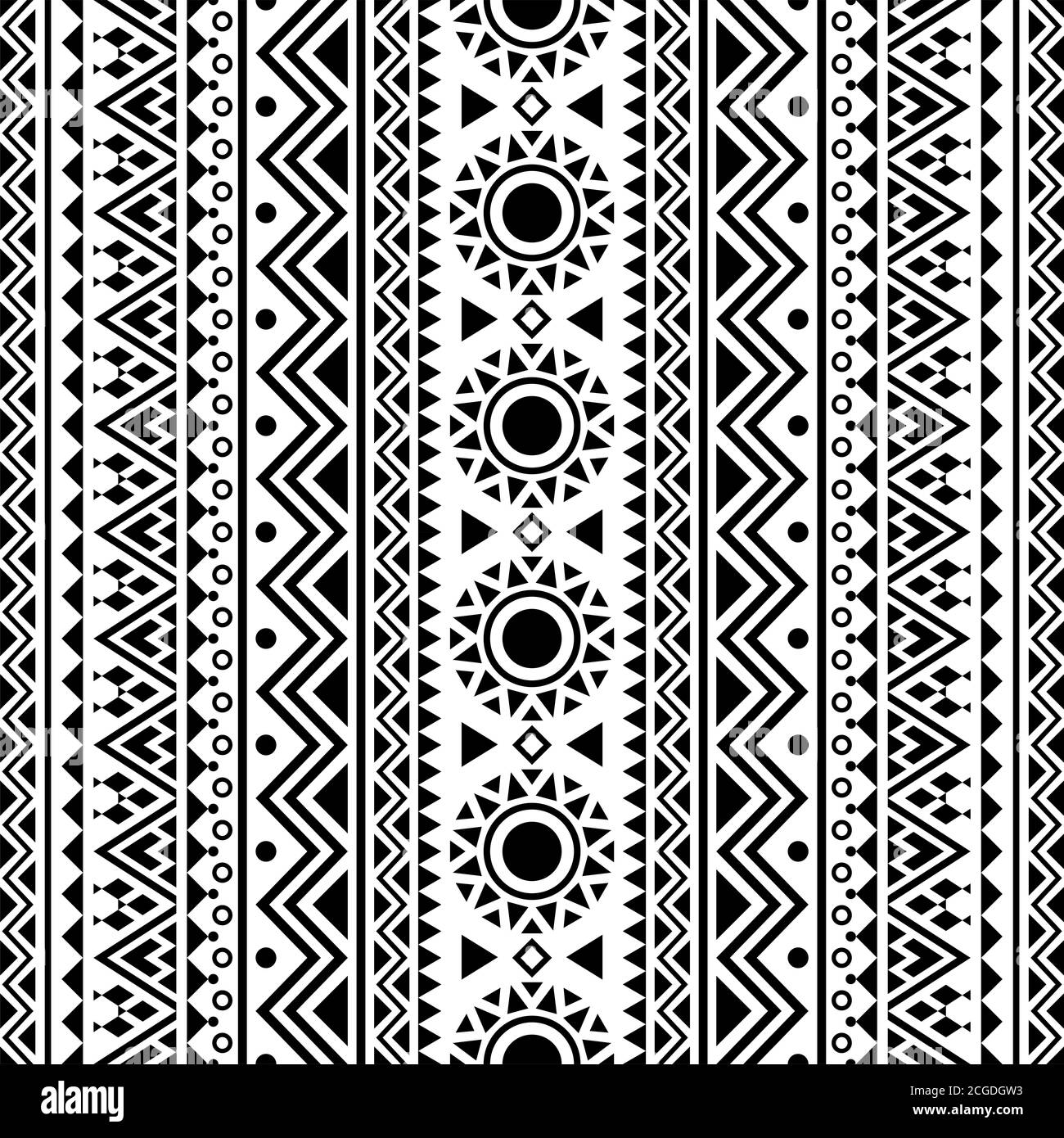 Seamless Ethnic Pattern Illustration vector with tribal design in black ...