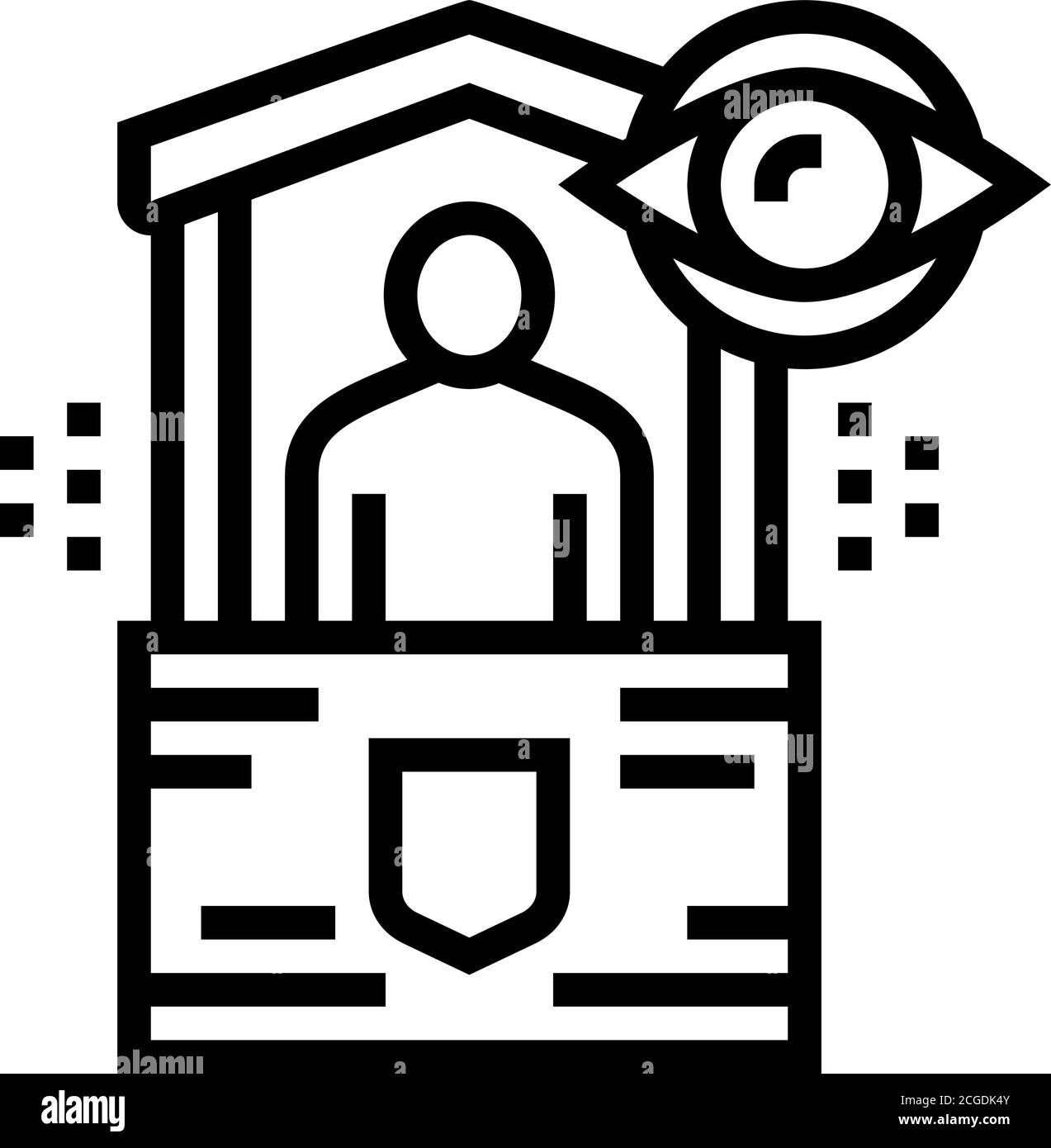 security post line icon vector isolated illustration Stock Vector Image