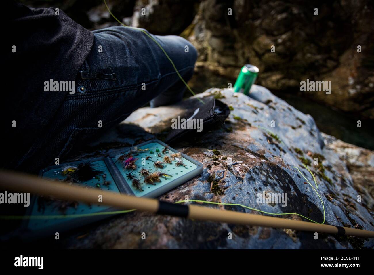 Everything you need to go fly fishing in Washington rivers Stock Photo