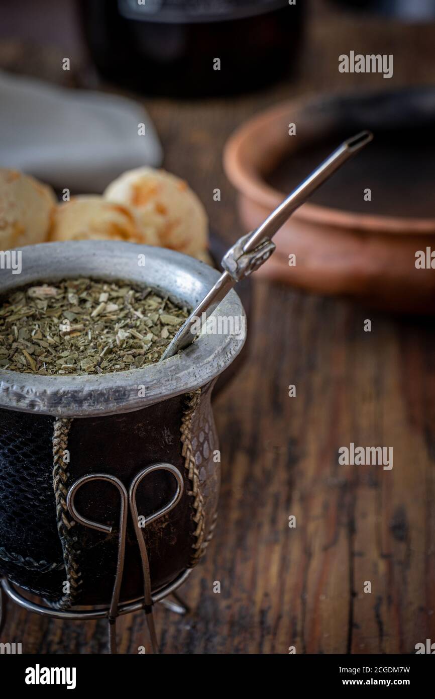 Mate is a typical hot drink from Argentina and Uruguay Stock Photo