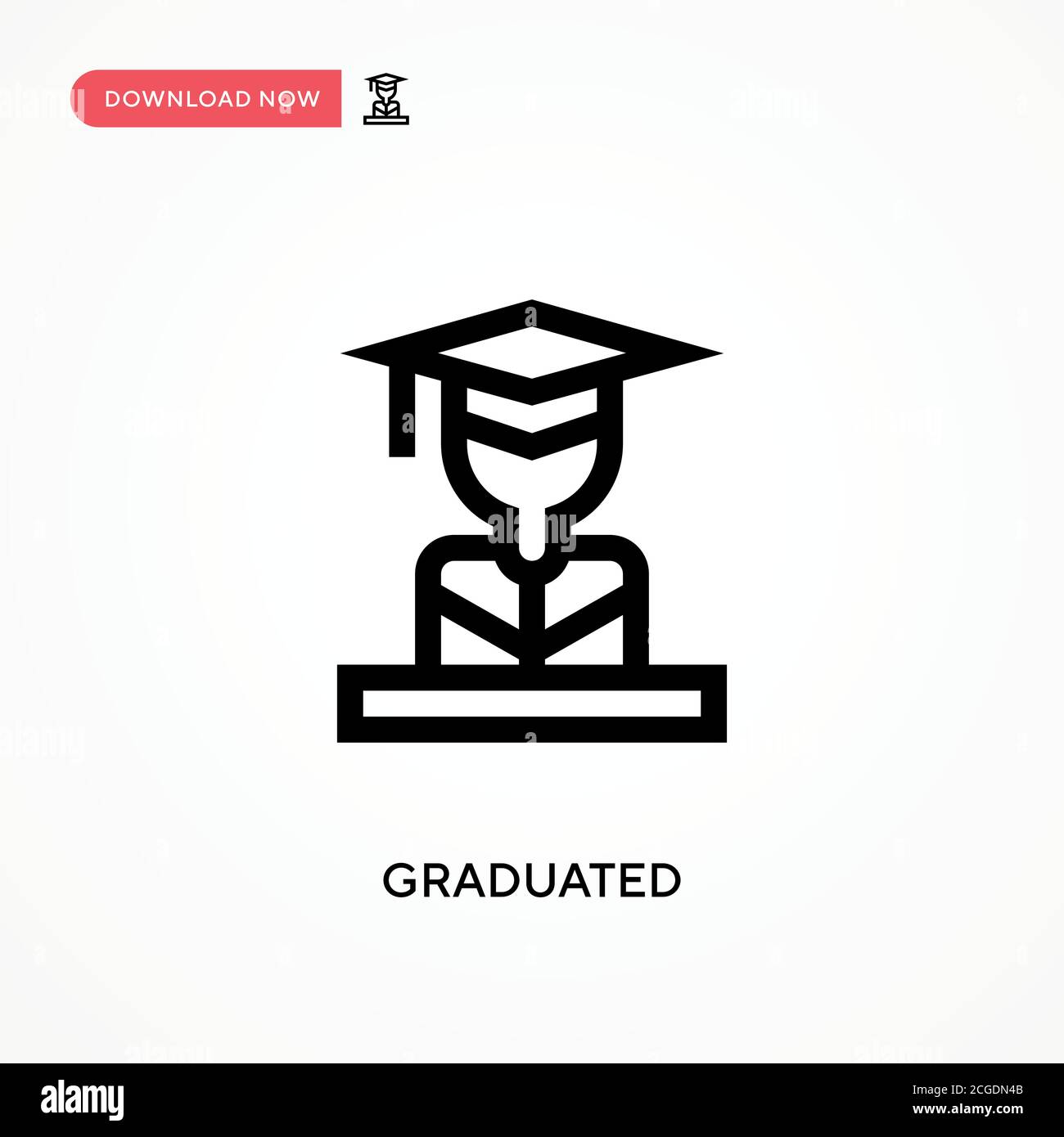 Graduated Simple vector icon. Modern, simple flat vector illustration for web site or mobile app Stock Vector