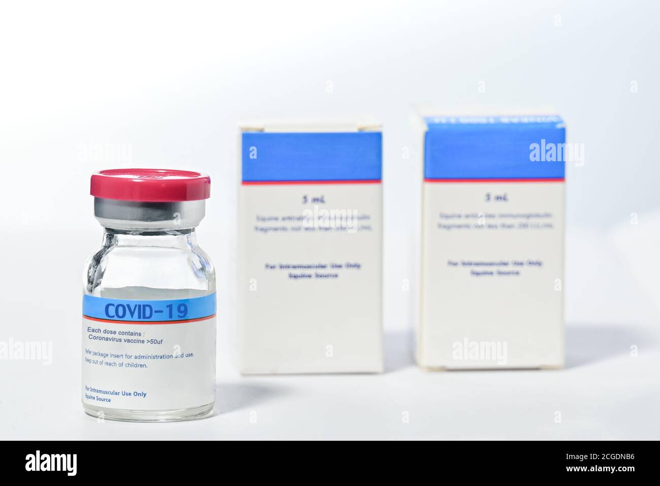 Coronavirus COVID-19 Vaccine,Vaccine and syringe injection for prevention, immunization and treatment Stop Pandemic from COVID-19 infectious, Medicine Stock Photo
