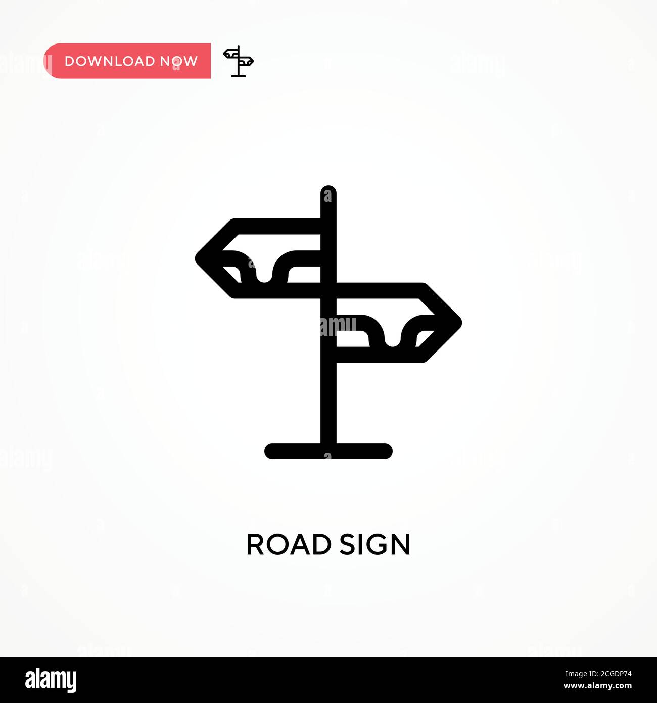 Road sign Simple vector icon. Modern, simple flat vector illustration ...