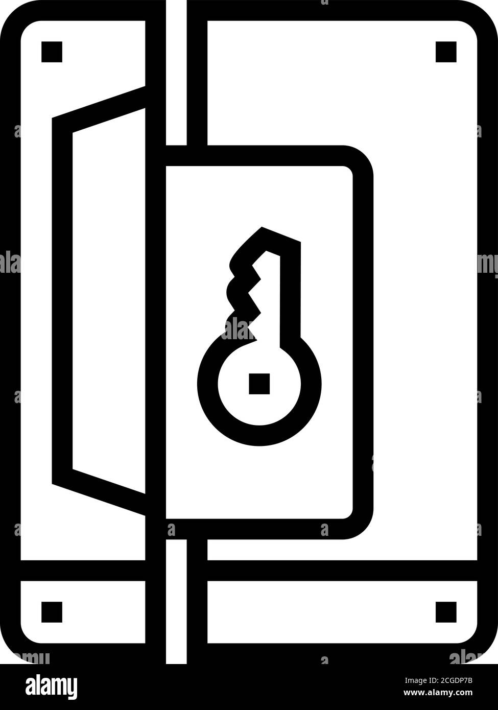 lock with key line icon vector isolated illustration Stock Vector Image ...