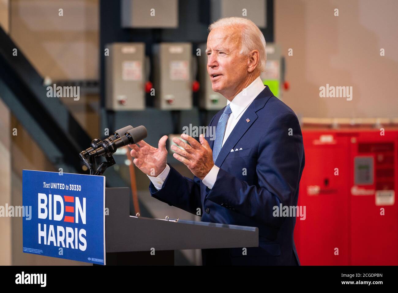 PITTSBURGH, PA, USA - 31 August 2020 - The Democratic US presidential candidate Joe Biden on the campaign trail on a visit titled 'The Case Against Tr Stock Photo