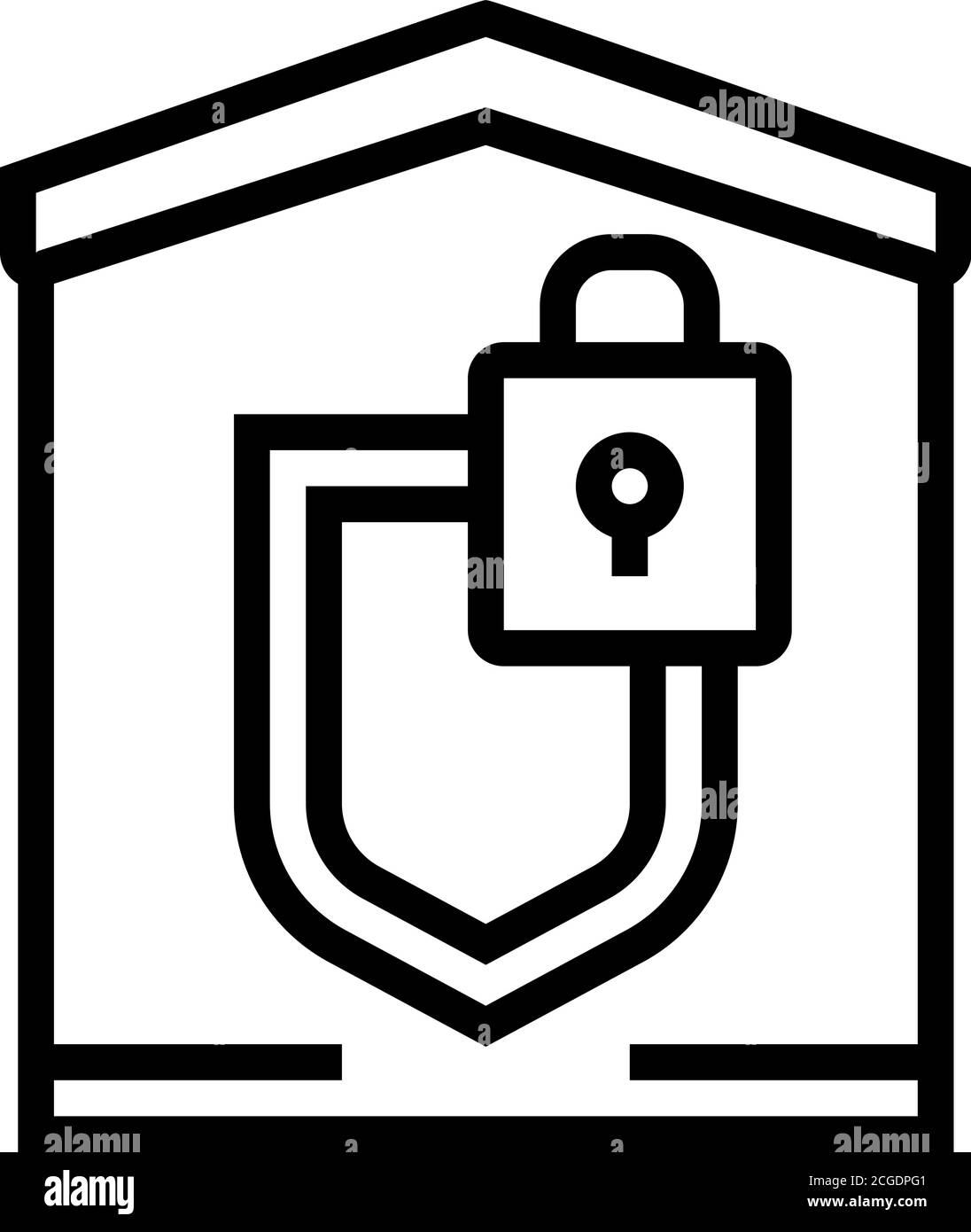 building padlock security line icon vector isolated illustration Stock ...