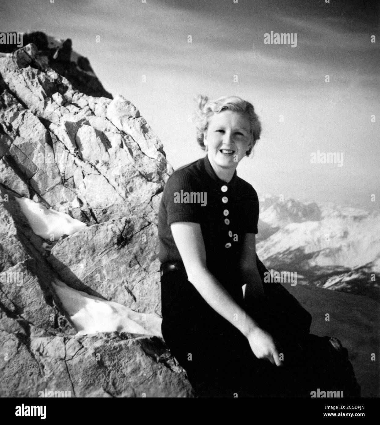 Eva Braun. Photograph from Eva Braun's own photo albums Stock Photo