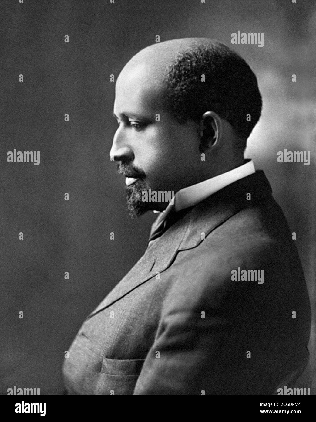 W E B Du Bois. Portrait of William Edward Burghardt Du Bois (1868-1963) by Addison N. Scurlock, 1911. Du Bois was an American sociologist, socialist, historian and civil rights activist. Stock Photo