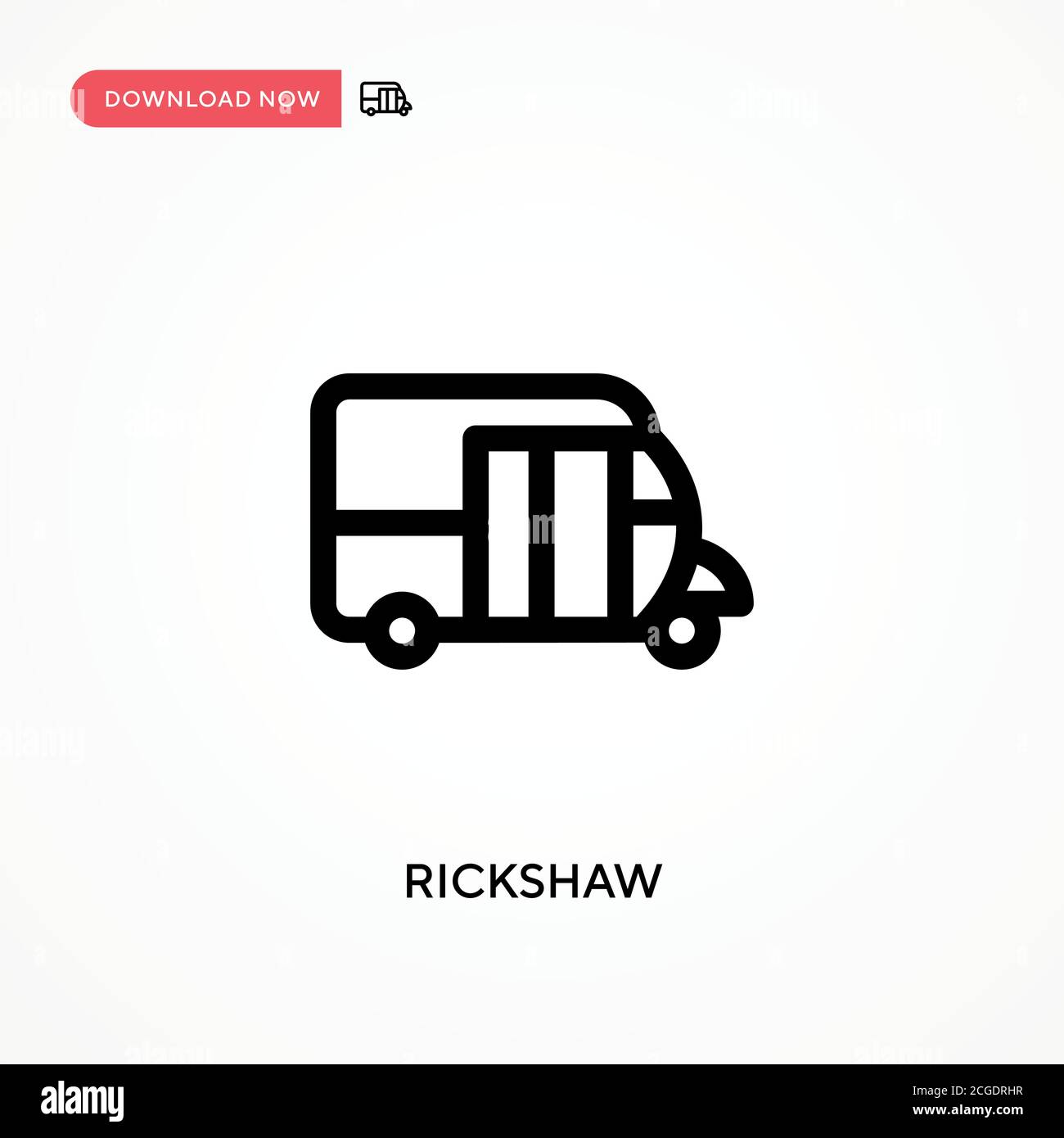 Rickshaw Simple vector icon. Modern, simple flat vector illustration for web site or mobile app Stock Vector