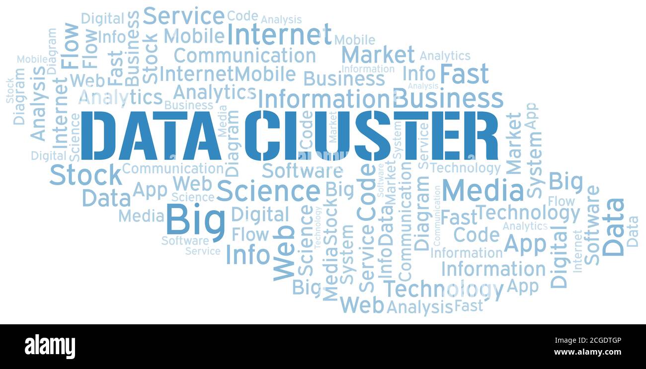 Data Cluster vector word cloud, made with the text only Stock Vector ...