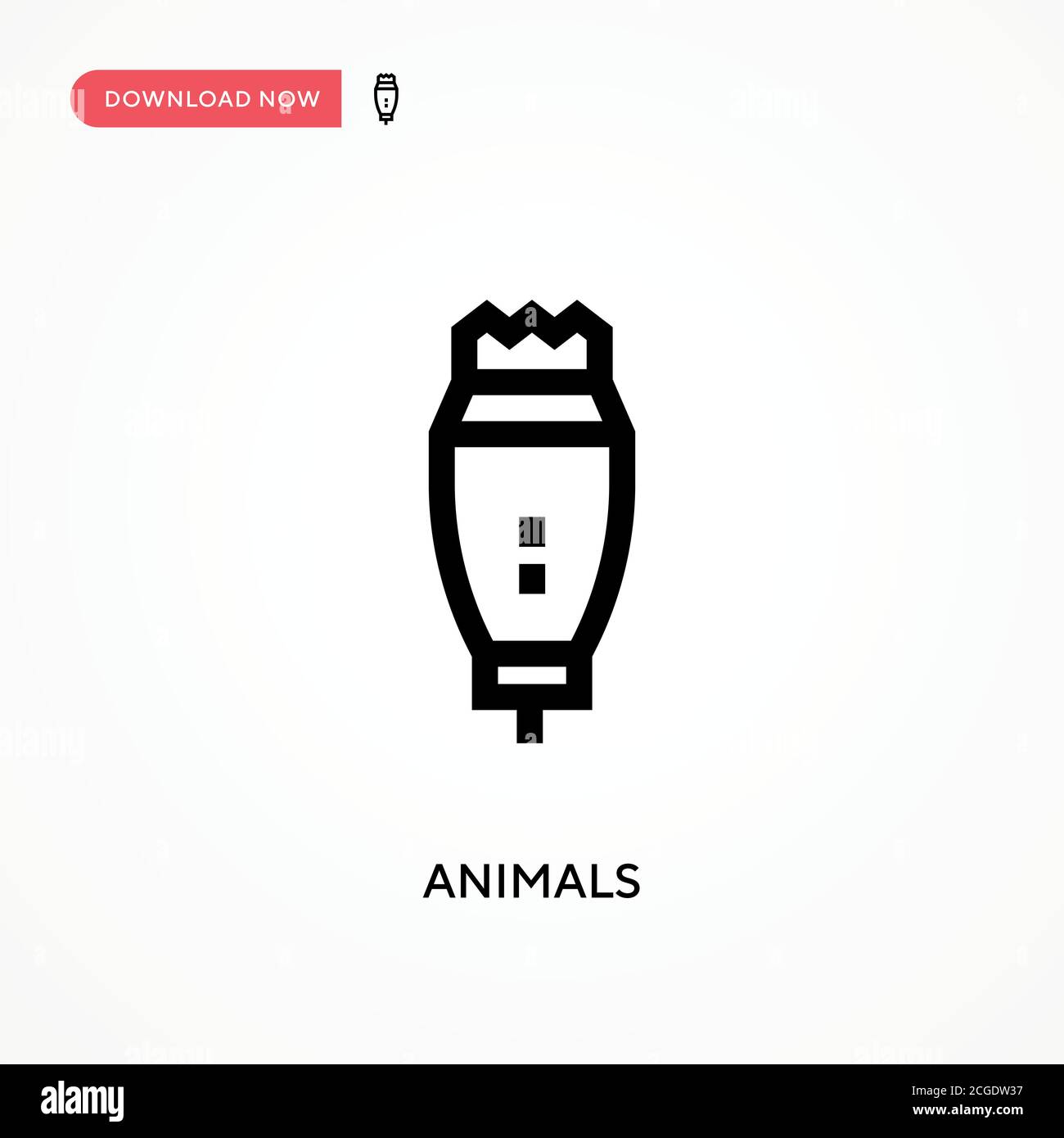 Animals Simple vector icon. Modern, simple flat vector illustration for ...
