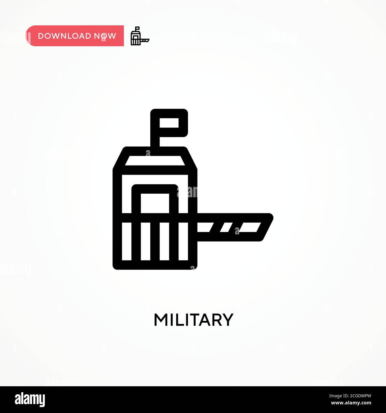 Military Simple vector icon. Modern, simple flat vector illustration for web site or mobile app Stock Vector