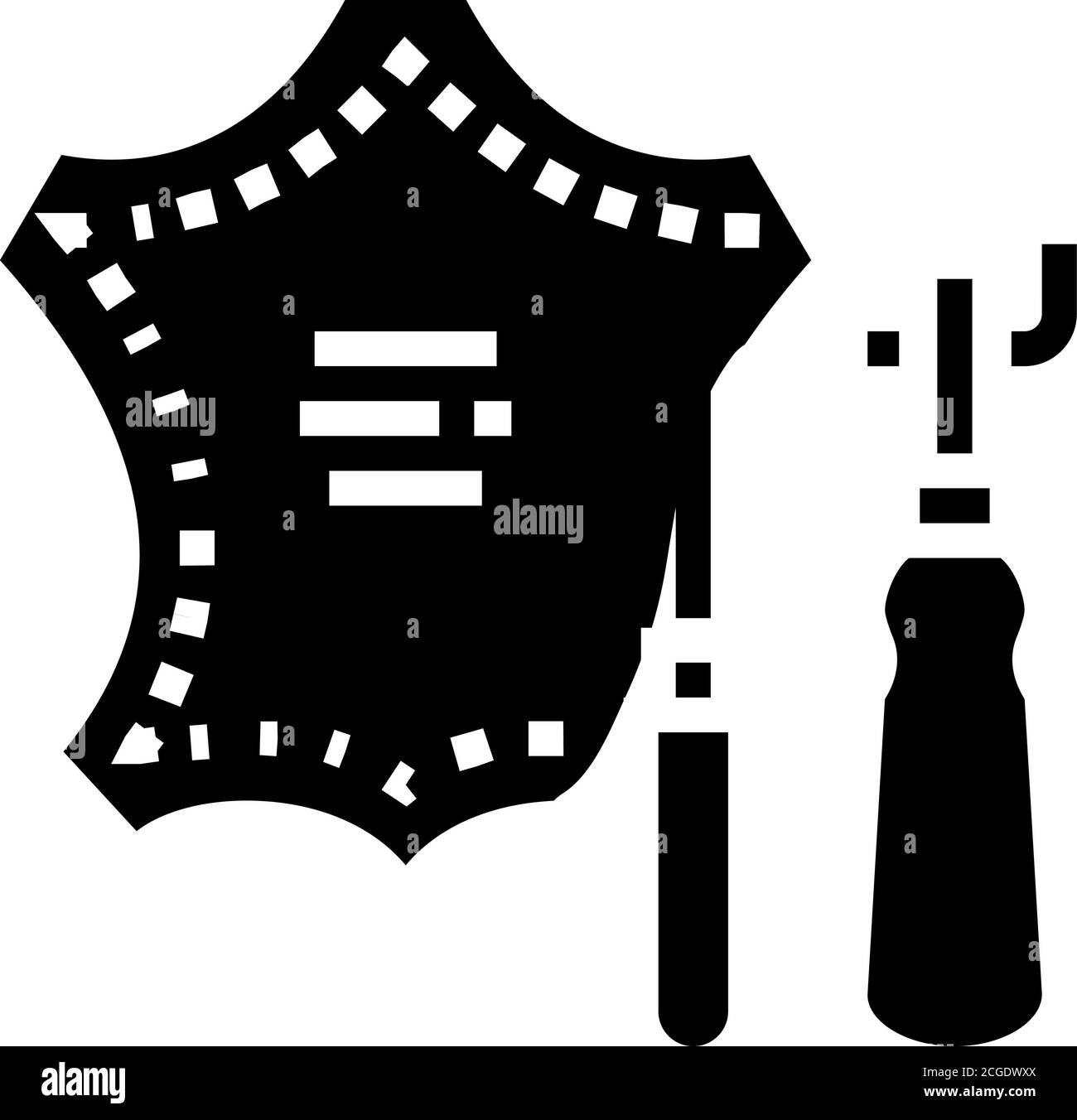 leatherworking material glyph icon vector isolated illustration Stock ...