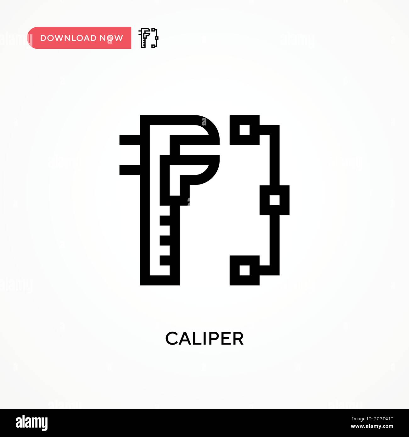 Caliper Simple vector icon. Modern, simple flat vector illustration for web site or mobile app Stock Vector