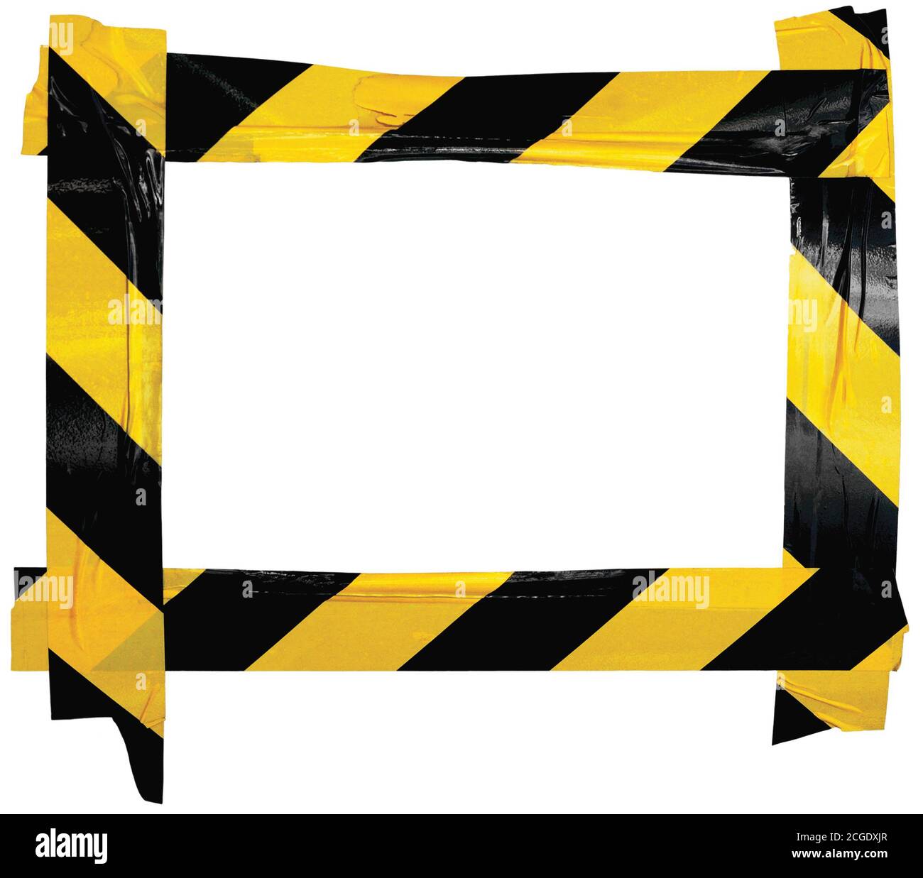Yellow Black Caution Warning Barricade Tape Notice Sign Frame