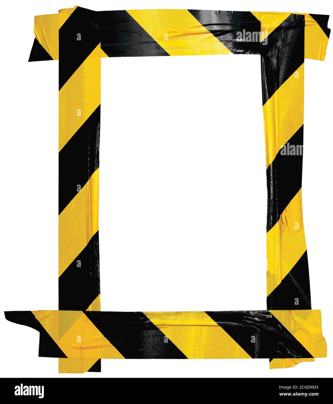 Yellow Black Caution Warning Barricade Tape Notice Sign Frame, Vertical Adhesive Sticker