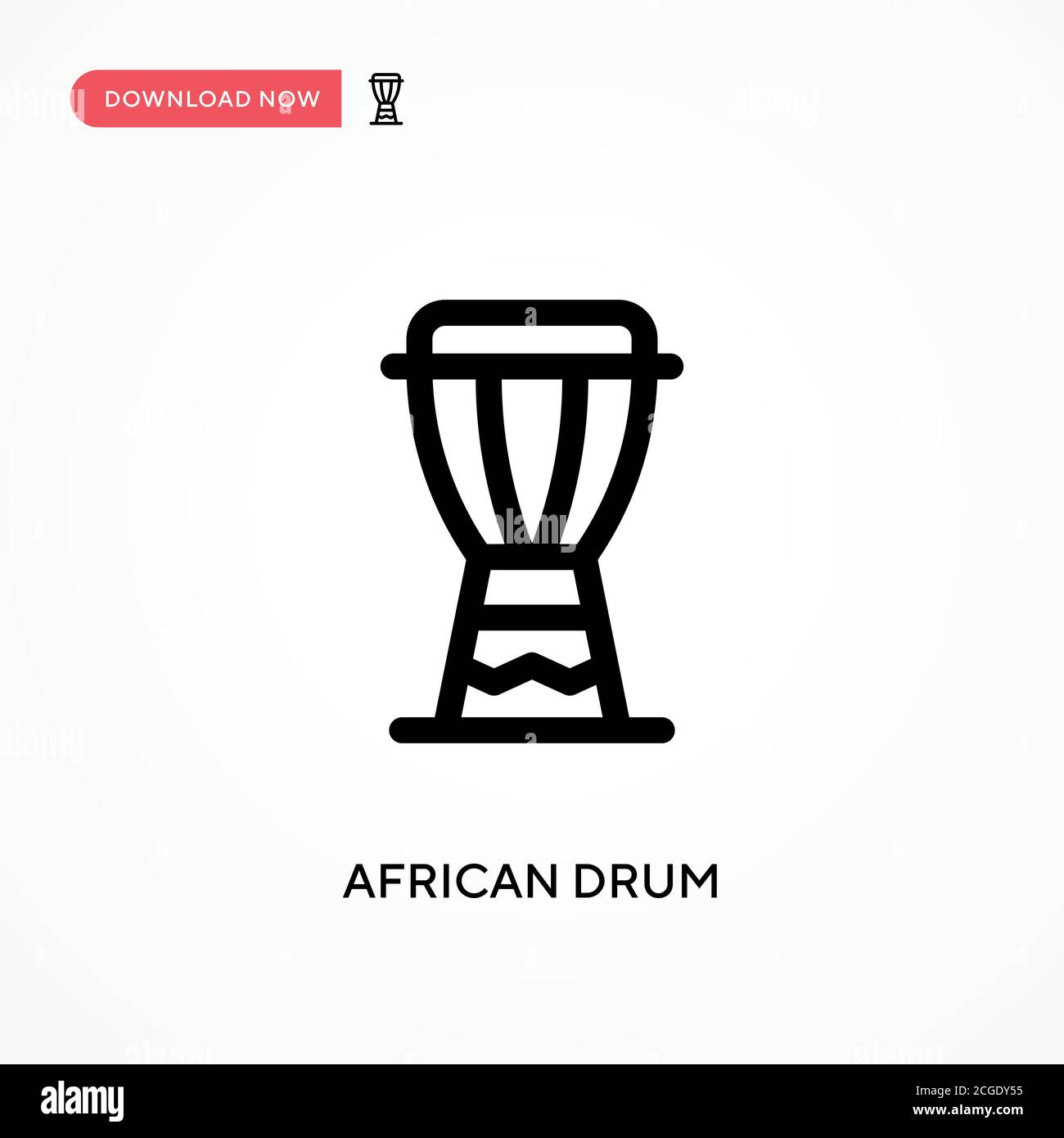 African drum Simple vector icon. Modern, simple flat vector illustration for web site or mobile app Stock Vector