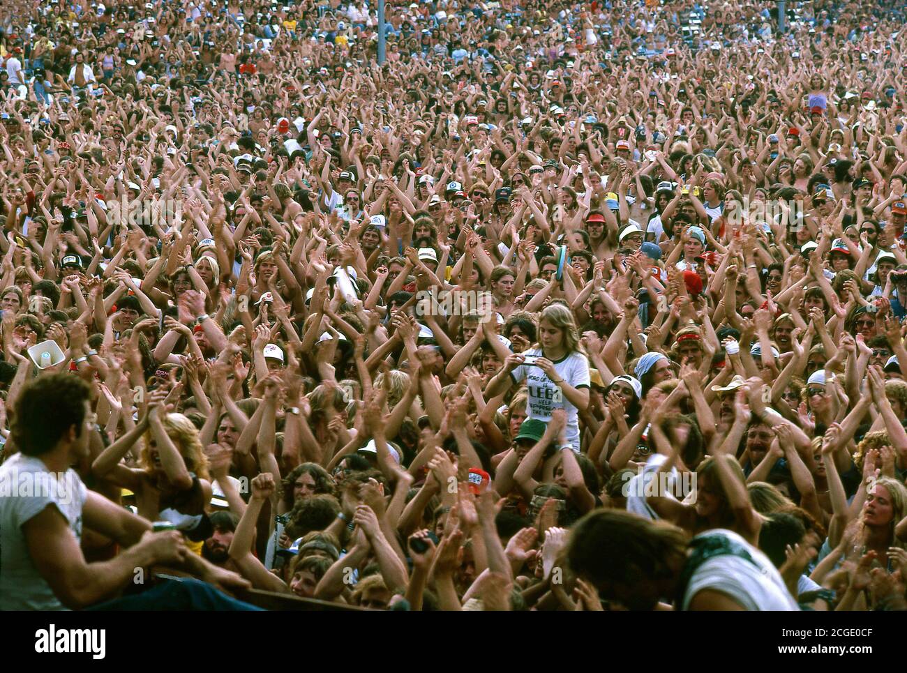 Outdoor Rock and Roll audience Stock Photo - Alamy