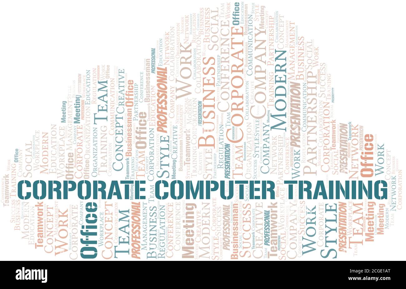 Corporate Computer Training vector word cloud, made with the text only. Stock Vector