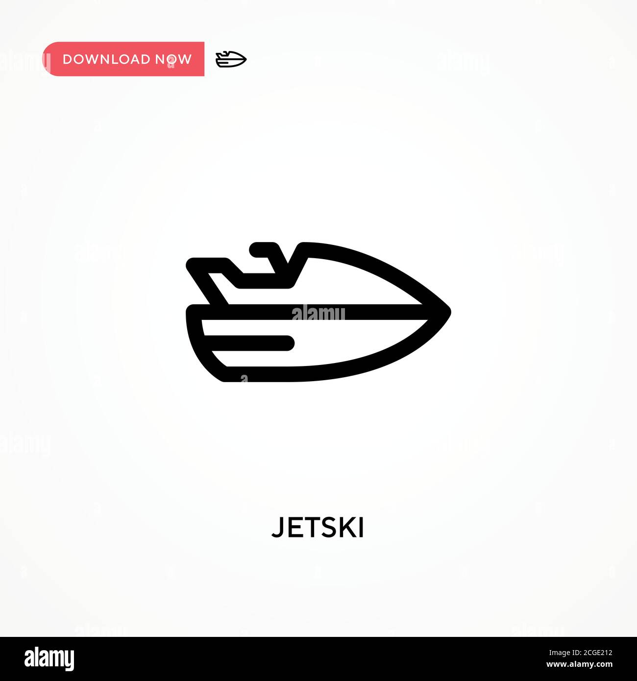 Jetski Simple vector icon. Modern, simple flat vector illustration for web site or mobile app Stock Vector