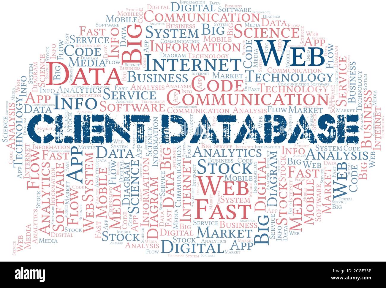 Client Database vector word cloud, made with the text only Stock Vector ...