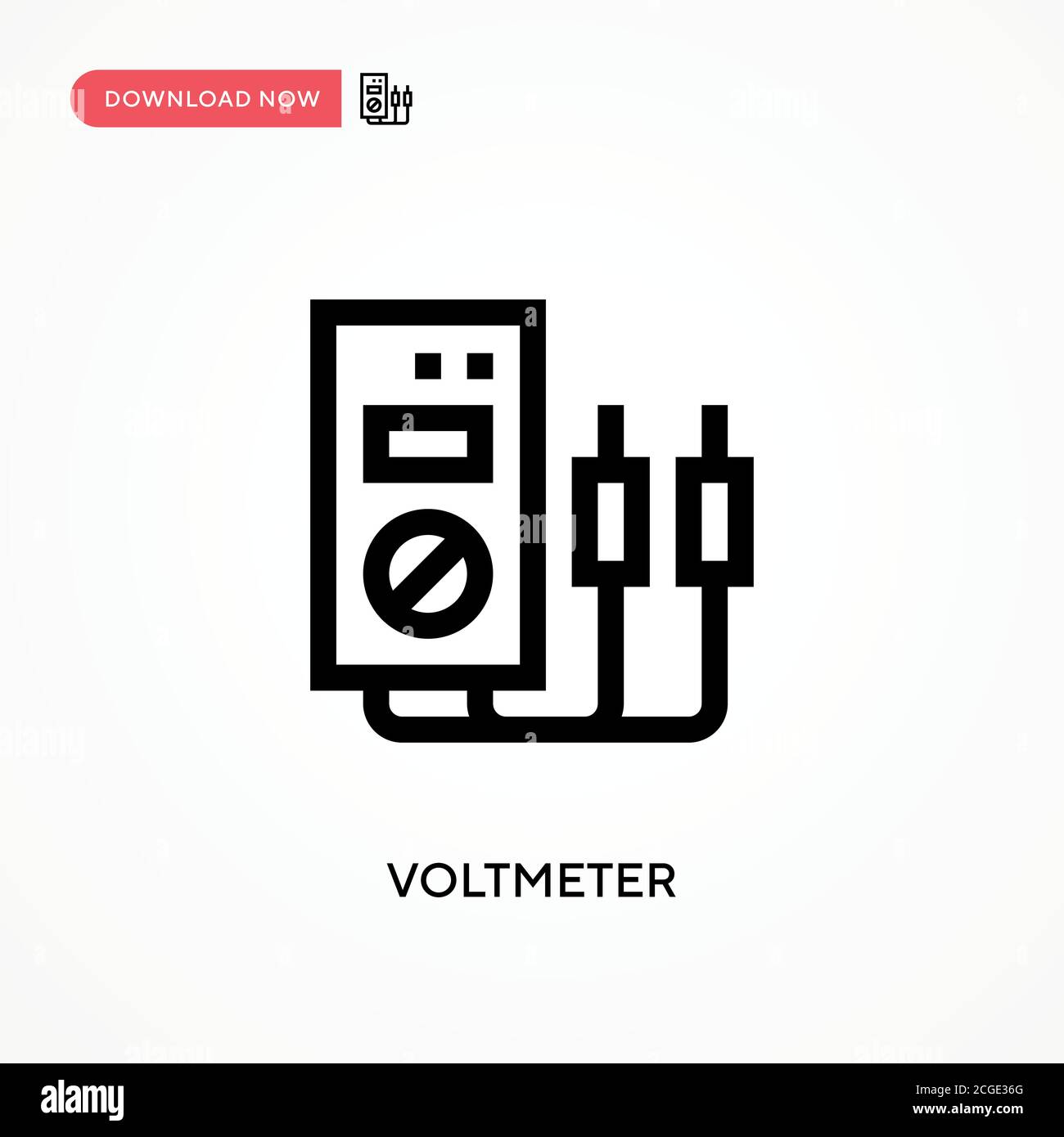 Voltmeter Simple vector icon. Modern, simple flat vector illustration for web site or mobile app Stock Vector