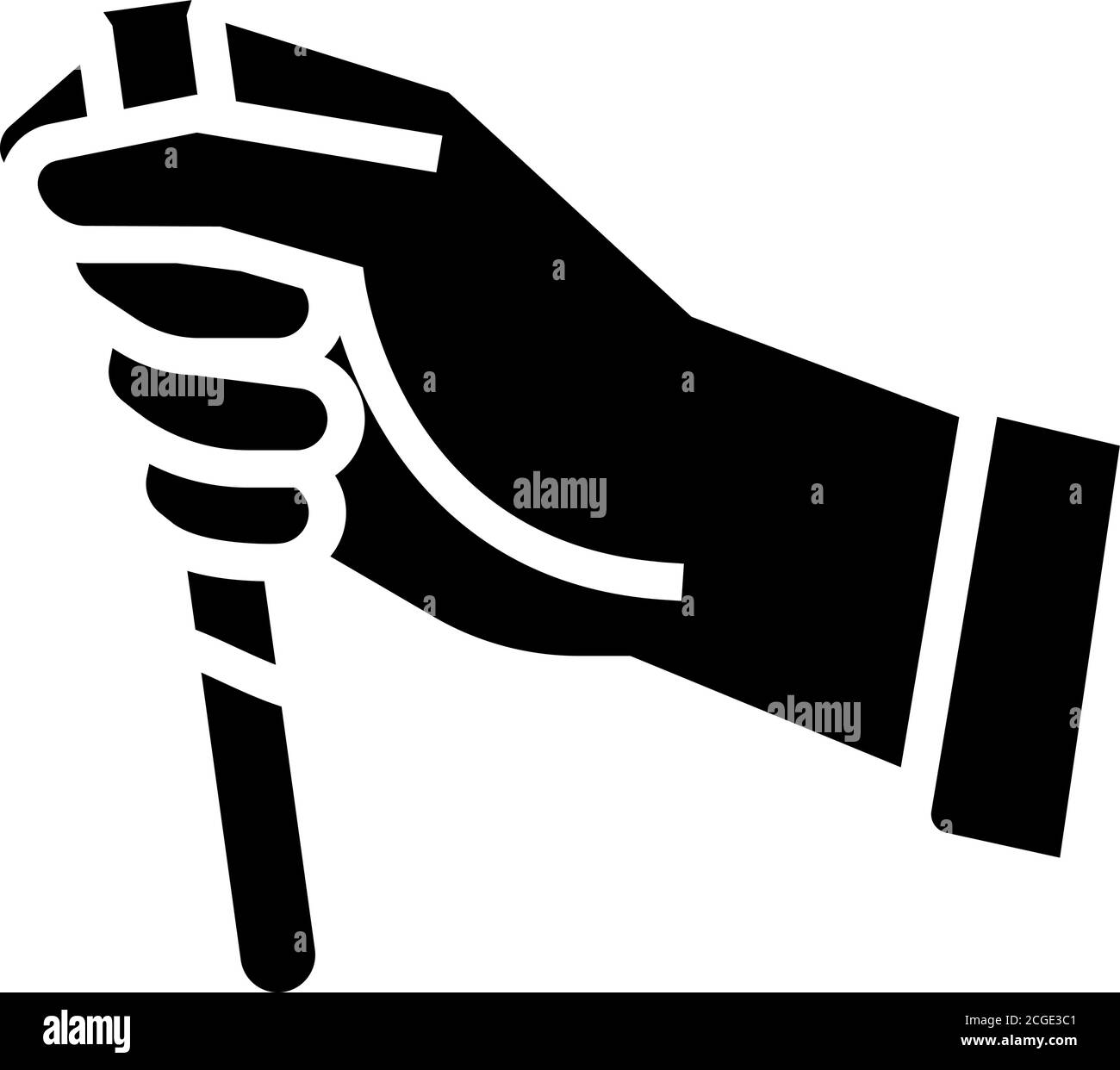 hand holding laboratory tube glyph icon vector isolated illustration ...