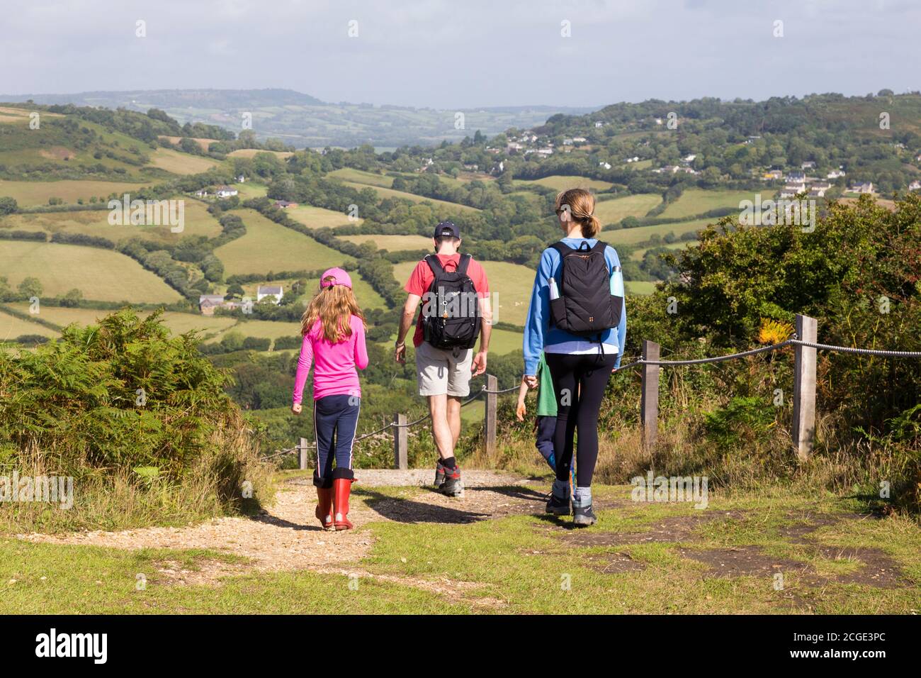 Family walk, Dorset Stock Photo