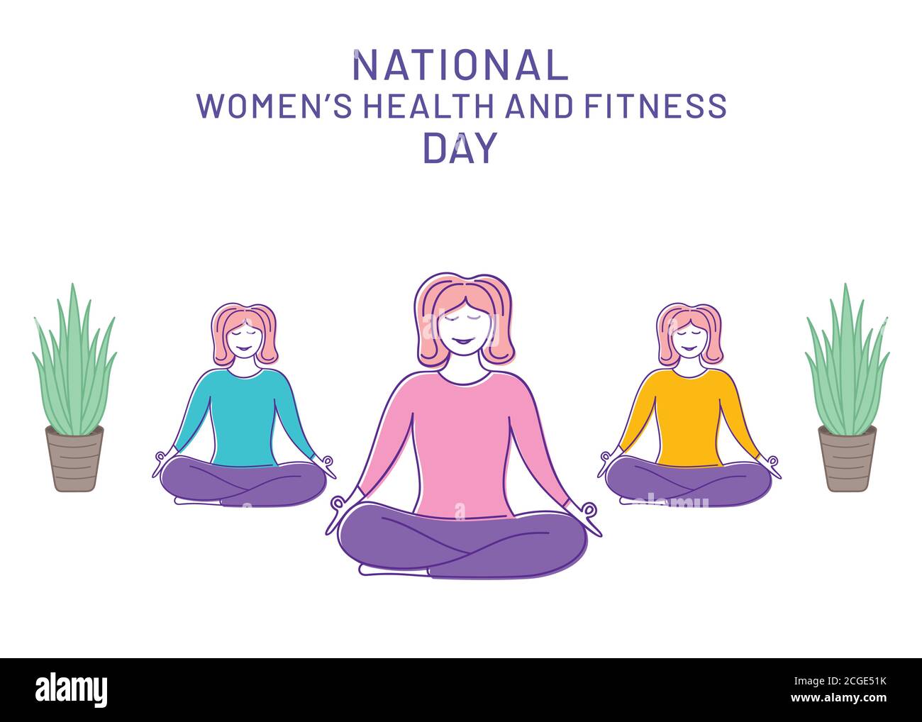 vector illustration national women's health and fitness day Stock