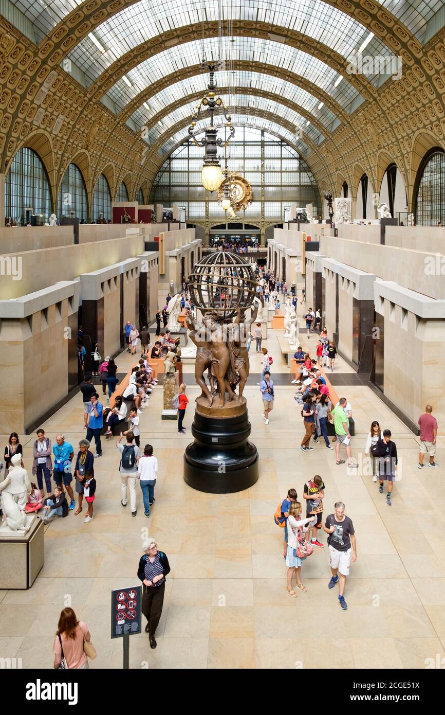 Interior of the the Musee d'Orsay in Paris, known for its collection of ...