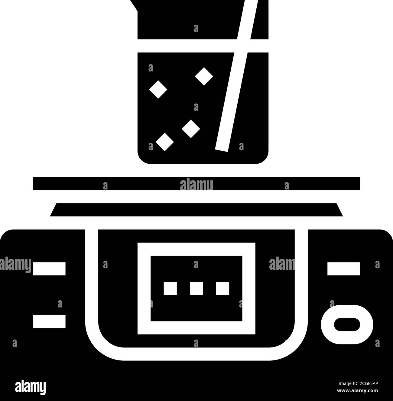 chemical test equipment glyph icon vector isolated illustration Stock