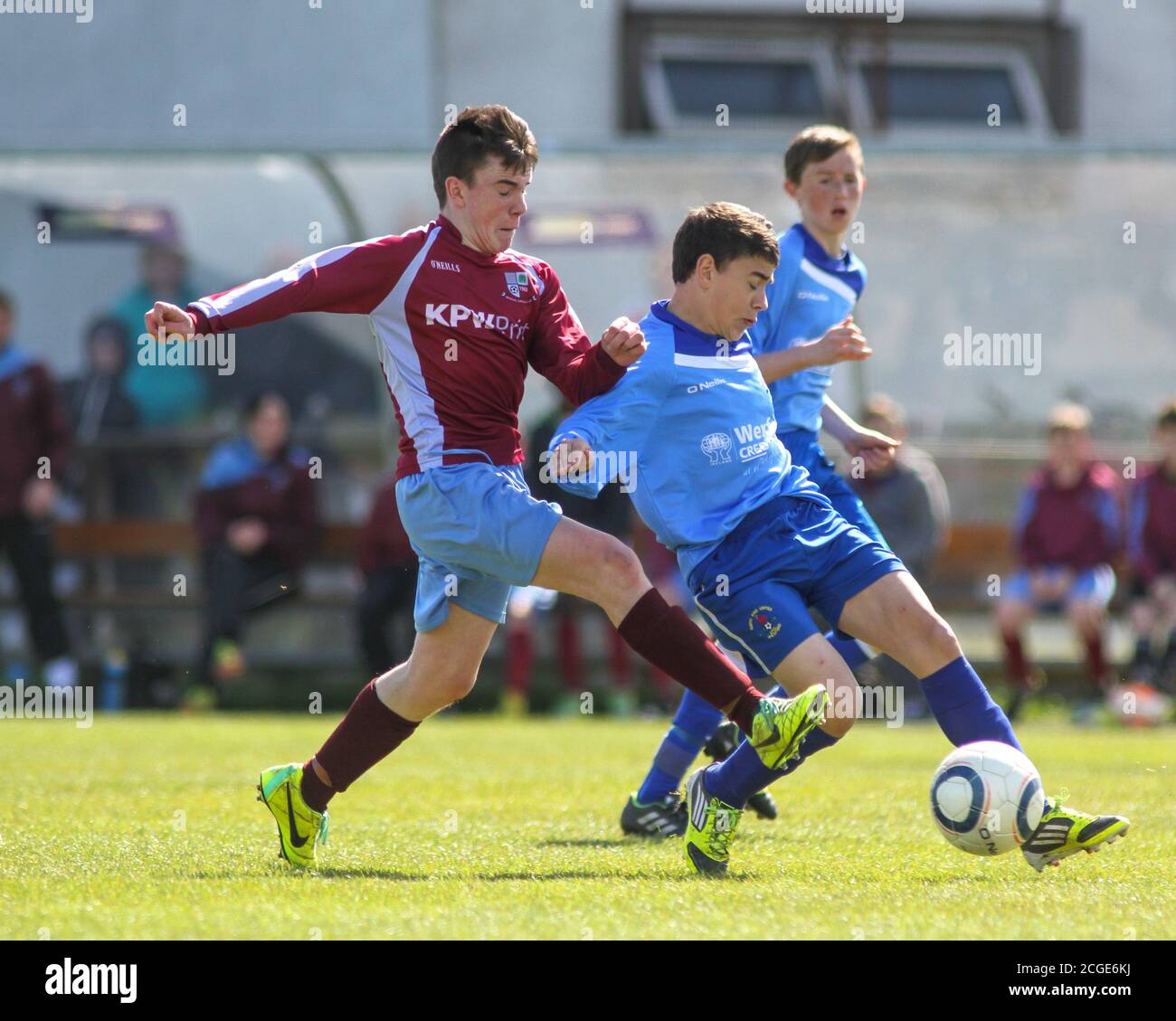 ron Connolly Of Mervue United U14 In Action Against North End United Mervue United V North End United U14 Sfai Goodson Cup Semi Final 12 4 14 Fahy S Field Mervue Galway Pictures Of A Young