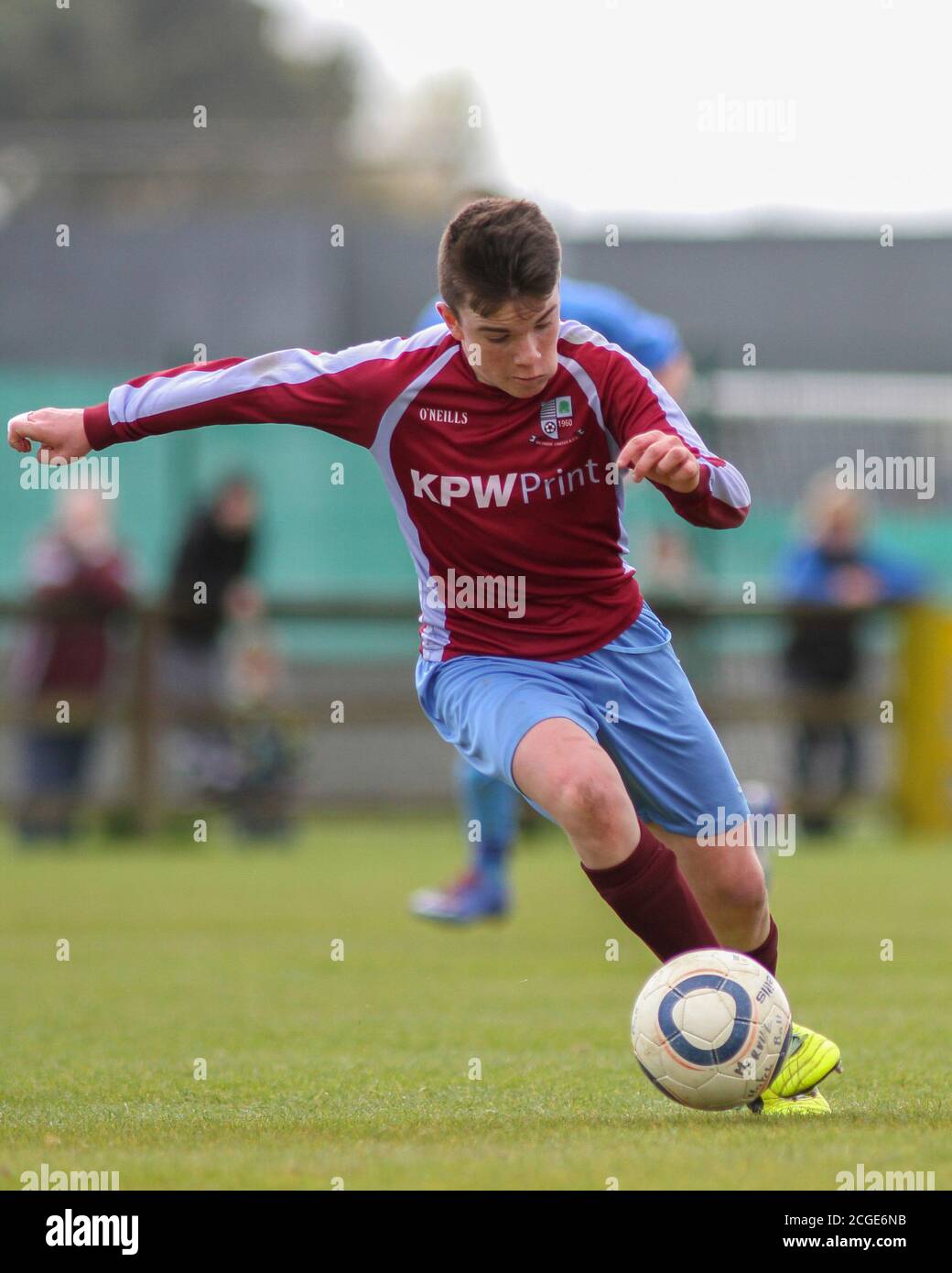 ron Connolly Of Mervue United U14 In Action Against North End United Mervue United V North End United U14 Sfai Goodson Cup Semi Final 12 4 14 Fahy S Field Mervue Galway Pictures Of A