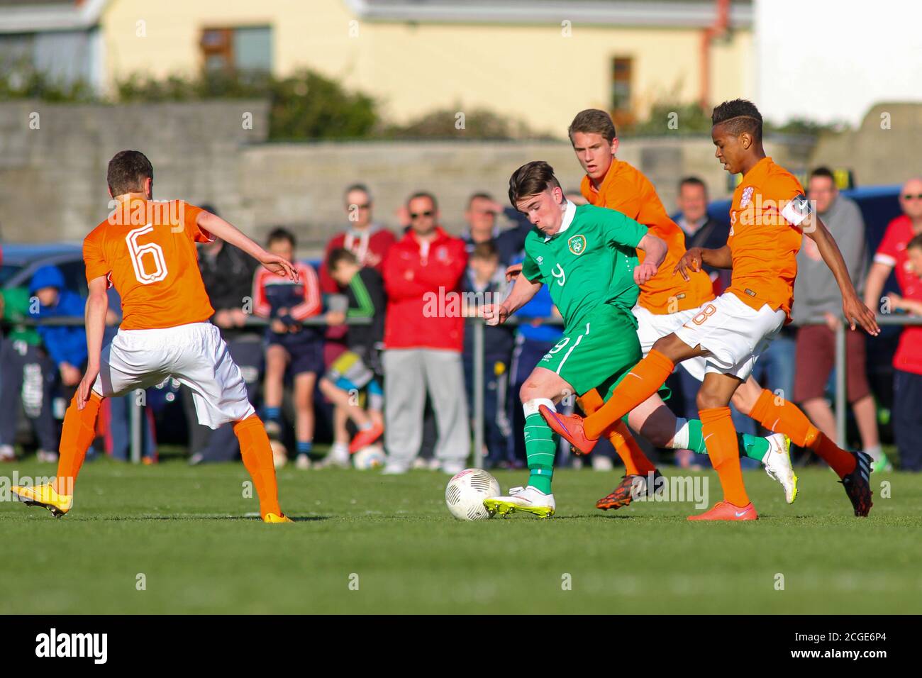 ron Connolly Of Republic Of Ireland U15 In Action Against The Netherlands Republic Of Ireland V Netherlands U15 International Friendly 14 4 15 Pearse Stadium Janesboro Fc Limerick Pictures Of A Young ron Connolly Currently