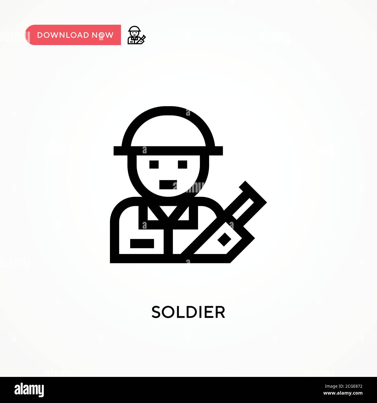 Soldier Simple vector icon. Modern, simple flat vector illustration for web site or mobile app Stock Vector