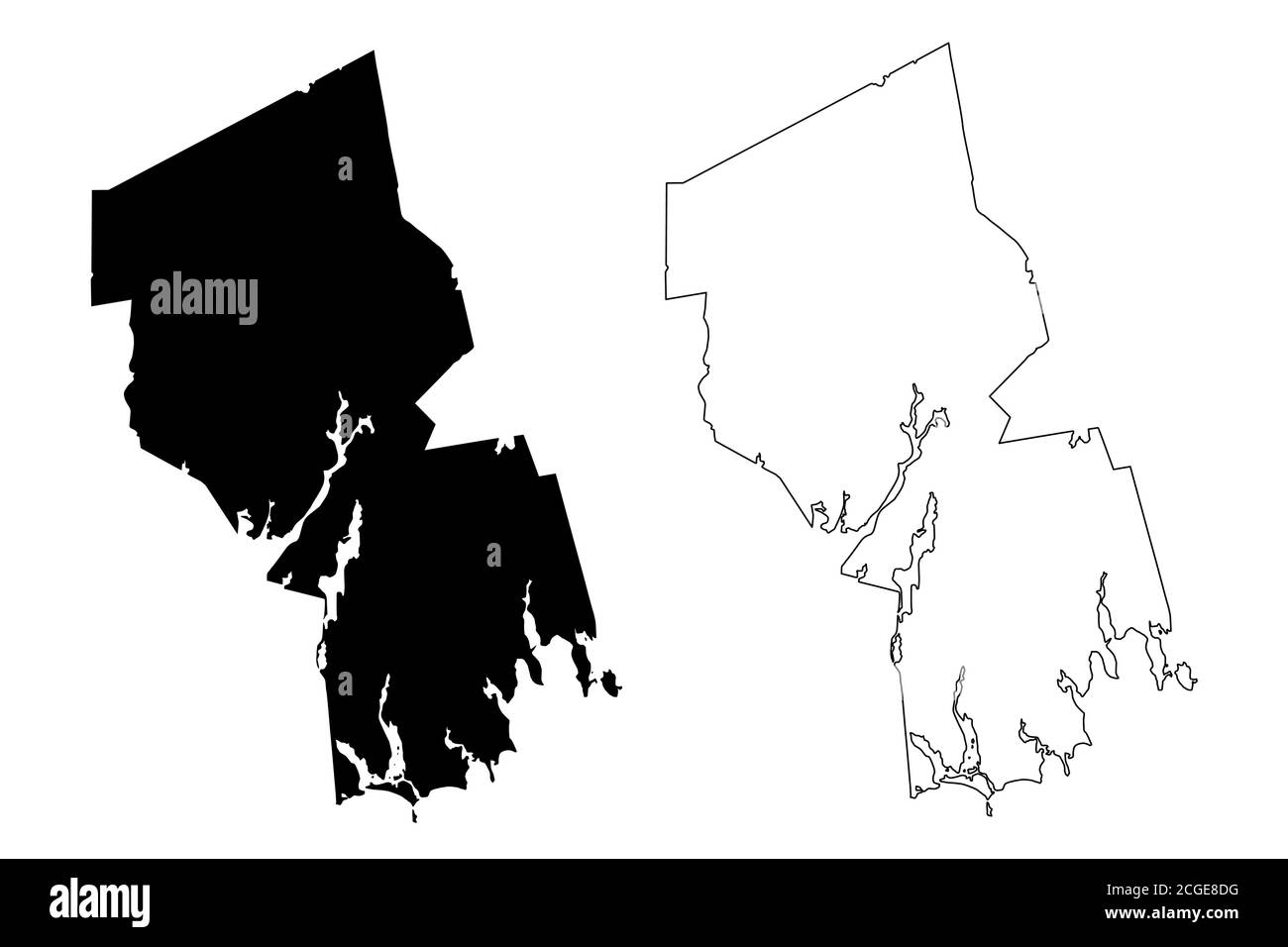 Bristol County, Commonwealth of Massachusetts (U.S. county, United States of America, USA, U.S., US) map vector illustration, scribble sketch Bristol Stock Vector