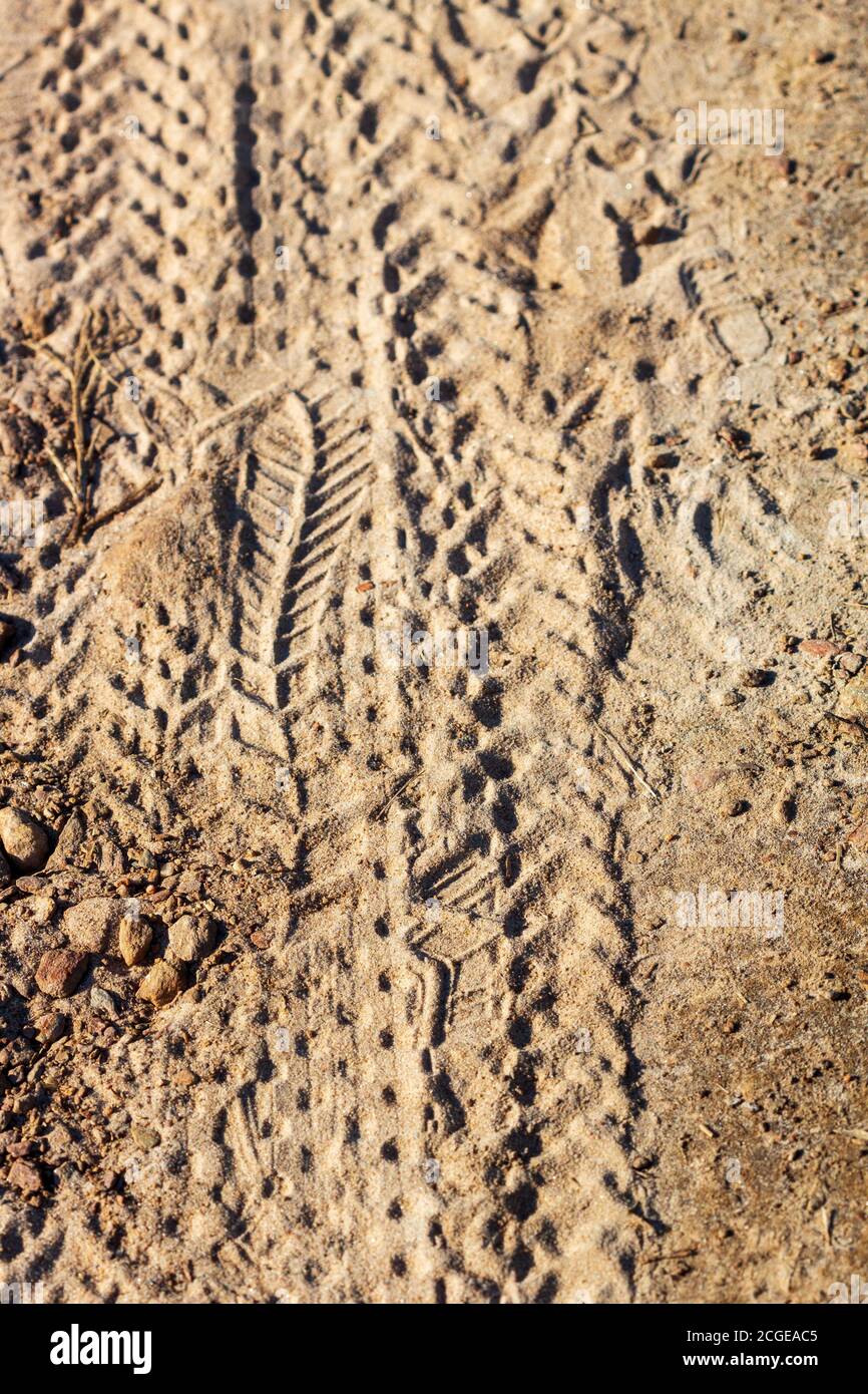 Bike tire marks in sand hires stock photography and images Alamy