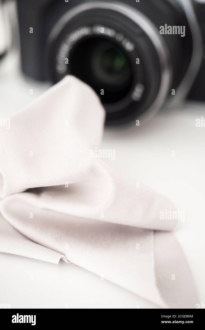 Glasses cloth for cleaning the lens of a camera Stock Photo Alamy
