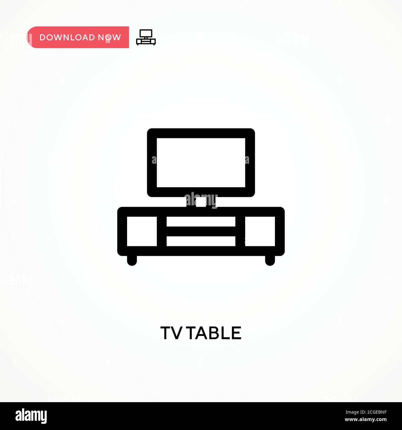 Tv table Simple vector icon. Modern, simple flat vector illustration ...