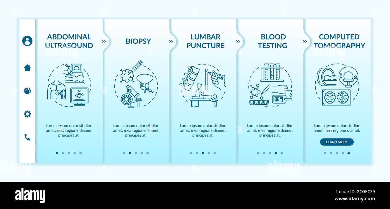 Diagnostic procedures onboarding vector template Stock Vector